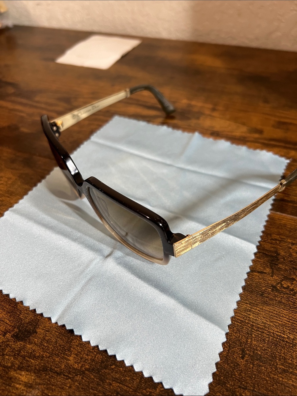 Dior Black Sunglasses with Gold Temples